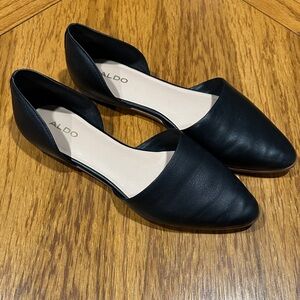 *ALDO* Black Marakova Slip-On D'Orsay Pointed Toe Flats Size 9